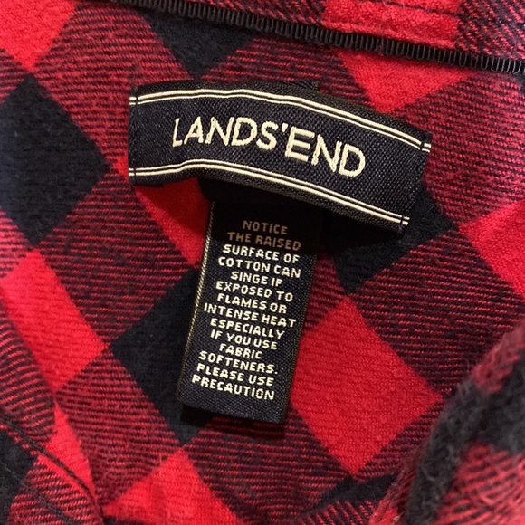 LANDS’ END Checked Flannel Shirt - Picture 9 of 13